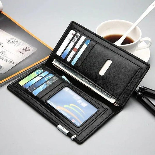 Branded Leather Long Card Wallet for Men - Slim Wallet