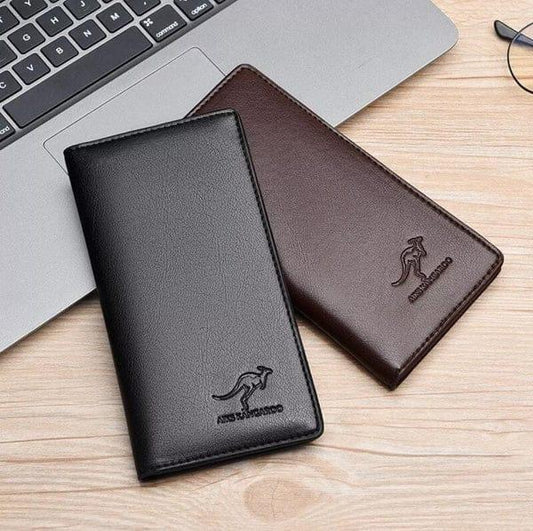 Branded Leather Long Card Wallet for Men - Slim Wallet