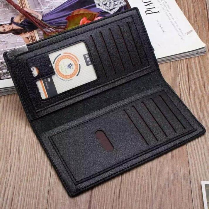 Branded Leather Long Card Wallet for Men - Slim Wallet