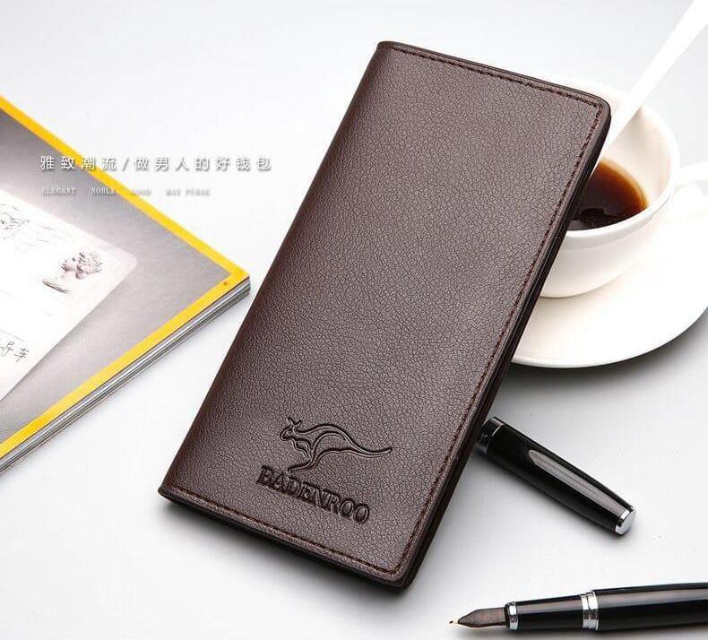 Branded Leather Long Card Wallet for Men - Slim Wallet