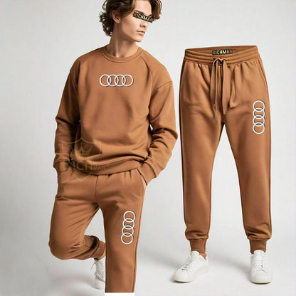 2PCs Stylish Fleece Sweatshirt Track Suit for Men & Women