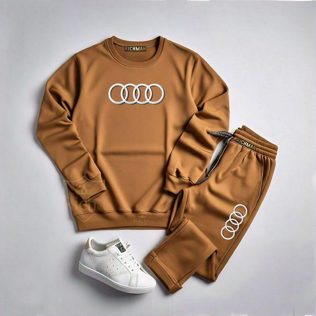 2PCs Stylish Fleece Sweatshirt Track Suit for Men & Women