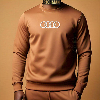 2PCs Stylish Fleece Sweatshirt Track Suit for Men & Women