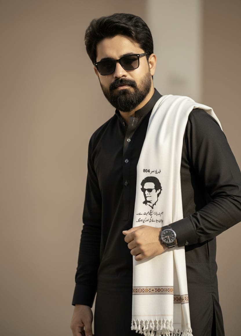 IMRAN KHAN Shawl for Men – Premium Off-White Traditional Winter Shawl