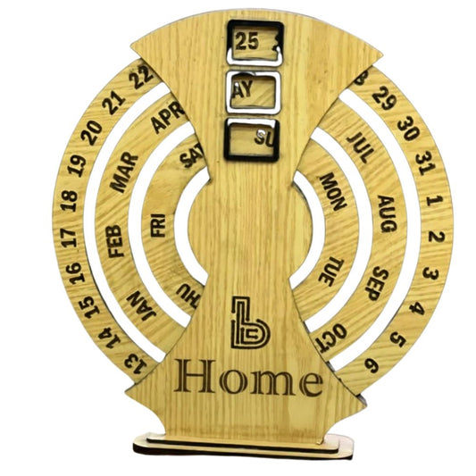 Wooden Perpetual Desk Calendar