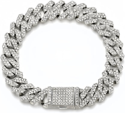 Luxury Silver Bracelet for Men – Stylish Boys Bracelet | Iced Out Cuban Link Chain